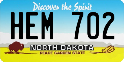 ND license plate HEM702