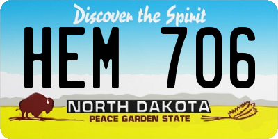 ND license plate HEM706