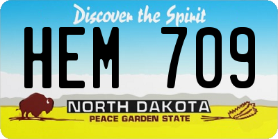 ND license plate HEM709
