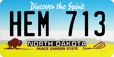 ND license plate HEM713