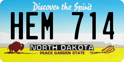 ND license plate HEM714