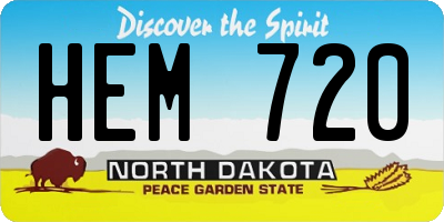 ND license plate HEM720