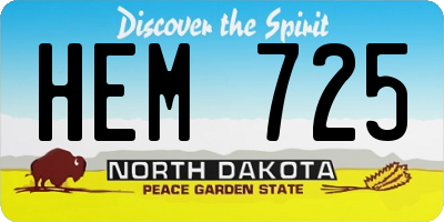 ND license plate HEM725