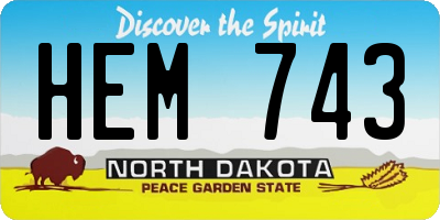 ND license plate HEM743
