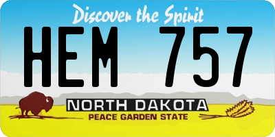 ND license plate HEM757