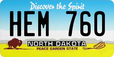 ND license plate HEM760