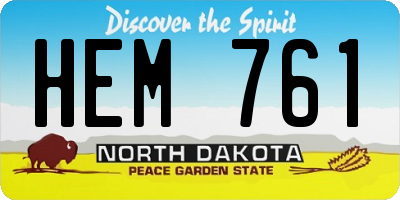 ND license plate HEM761