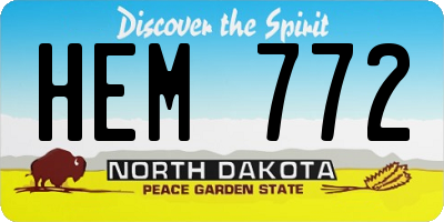 ND license plate HEM772