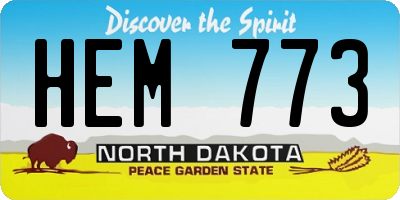 ND license plate HEM773
