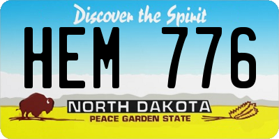 ND license plate HEM776
