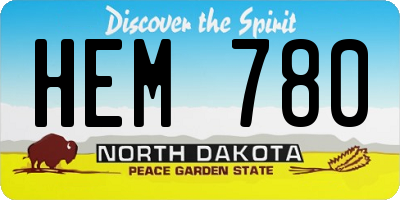 ND license plate HEM780