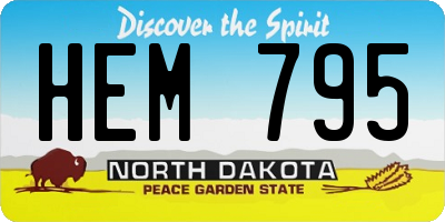 ND license plate HEM795