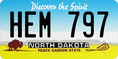 ND license plate HEM797