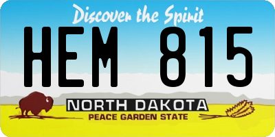ND license plate HEM815