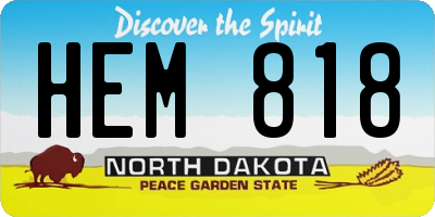 ND license plate HEM818