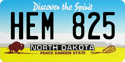 ND license plate HEM825