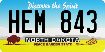 ND license plate HEM843