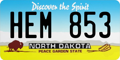 ND license plate HEM853