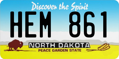 ND license plate HEM861