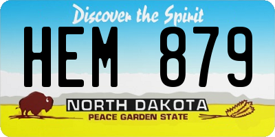 ND license plate HEM879