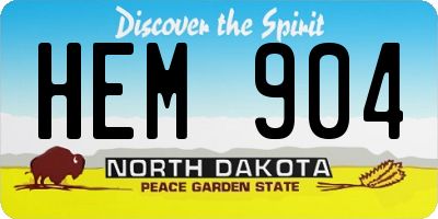 ND license plate HEM904