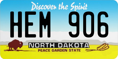 ND license plate HEM906