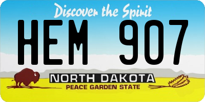 ND license plate HEM907
