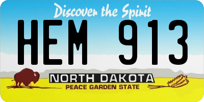 ND license plate HEM913