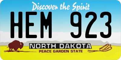 ND license plate HEM923