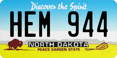 ND license plate HEM944