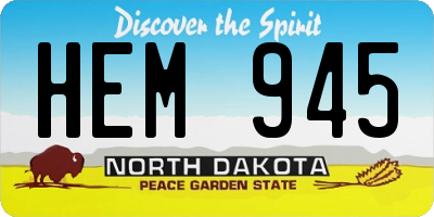 ND license plate HEM945
