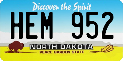 ND license plate HEM952