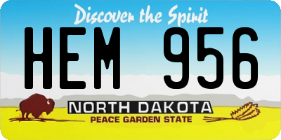 ND license plate HEM956