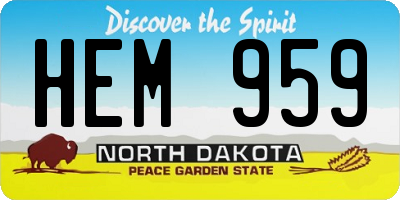 ND license plate HEM959