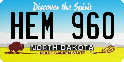 ND license plate HEM960