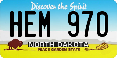 ND license plate HEM970