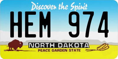 ND license plate HEM974