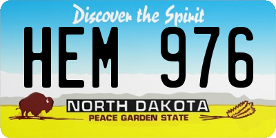 ND license plate HEM976