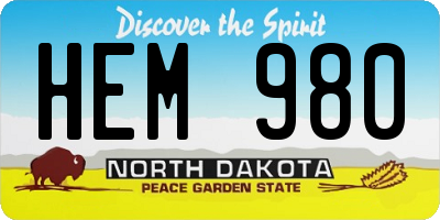 ND license plate HEM980