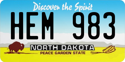 ND license plate HEM983