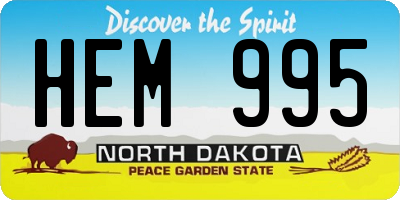 ND license plate HEM995