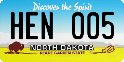 ND license plate HEN005