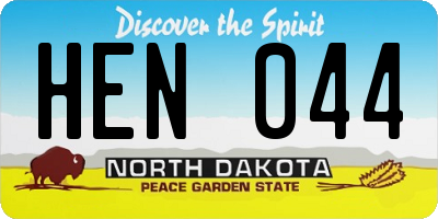 ND license plate HEN044