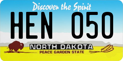 ND license plate HEN050