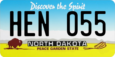 ND license plate HEN055
