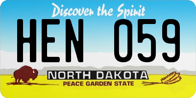ND license plate HEN059