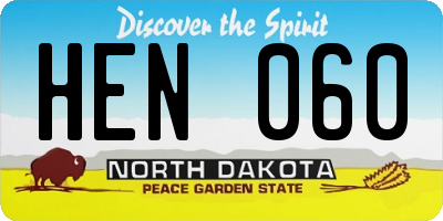 ND license plate HEN060