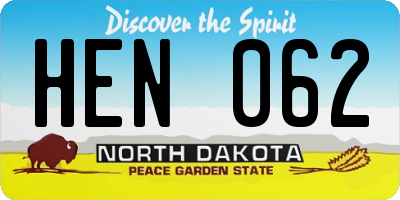 ND license plate HEN062
