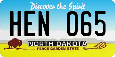 ND license plate HEN065