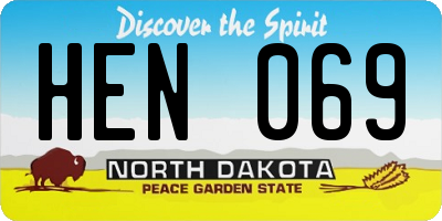 ND license plate HEN069